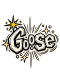 Goose Graphic Sticker — Retro Sparkle Kiss-Cut Sticker
