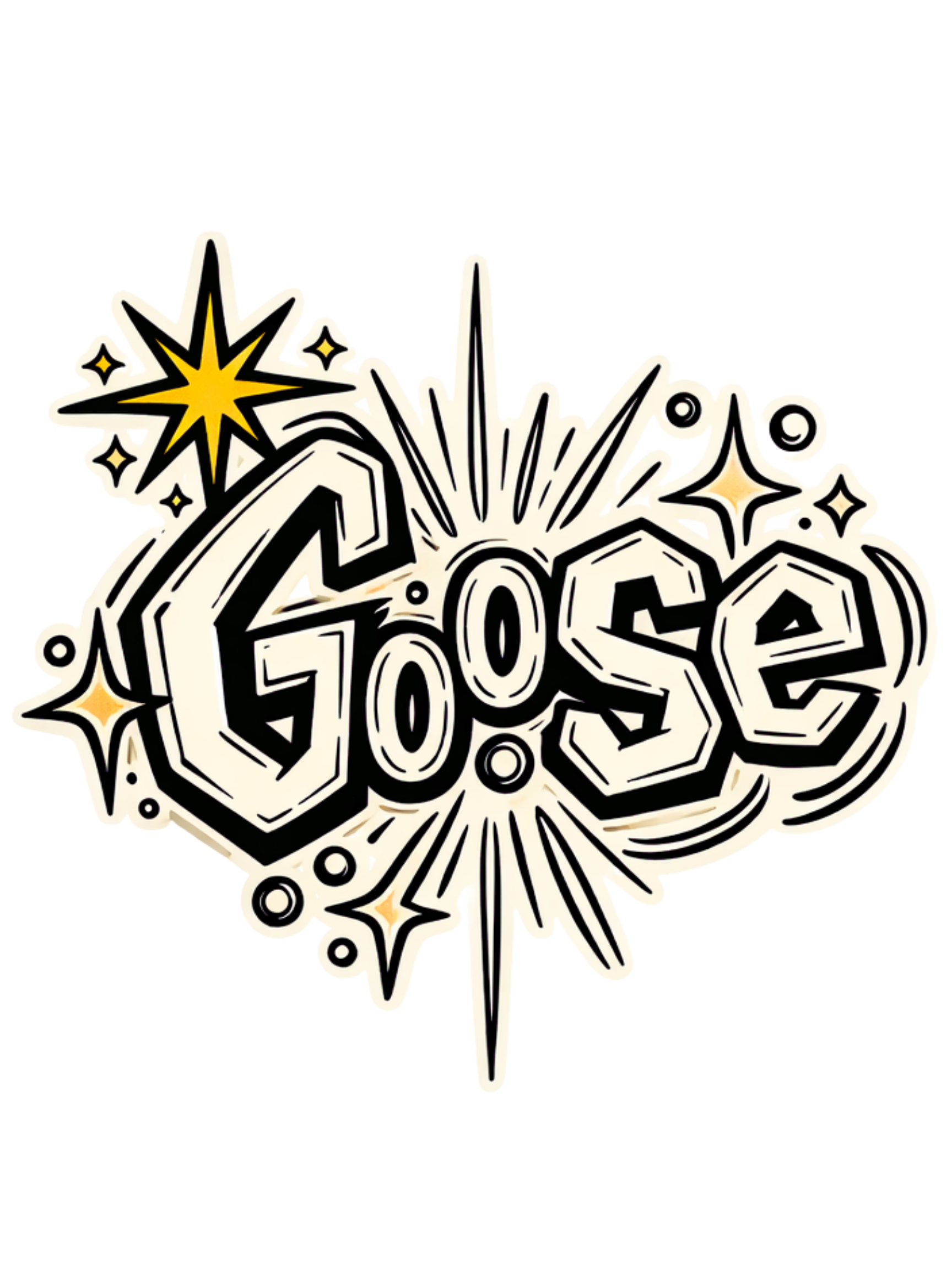 Goose Graphic Sticker — Retro Sparkle Kiss-Cut Sticker