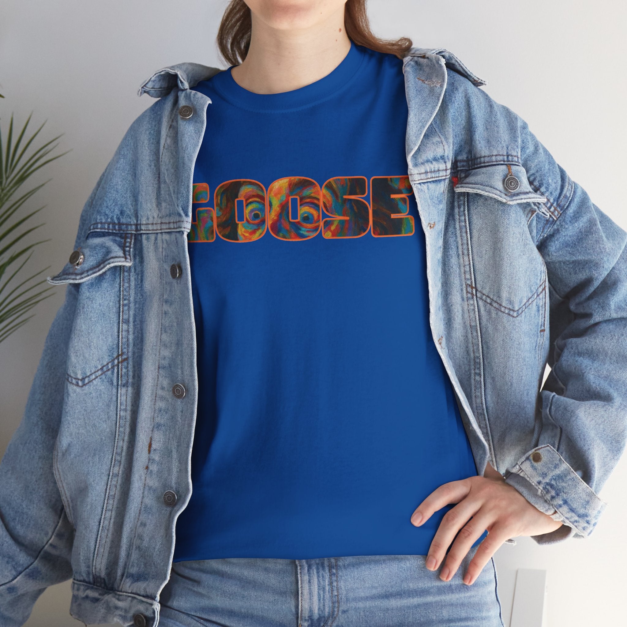 Goose Graphic Tee — Retro Camo Lettering Shirt