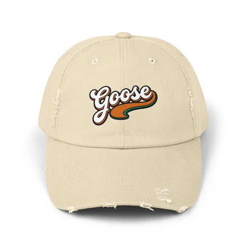 Distressed 'Goose' Baseball Cap — Vintage Script Dad Hat
