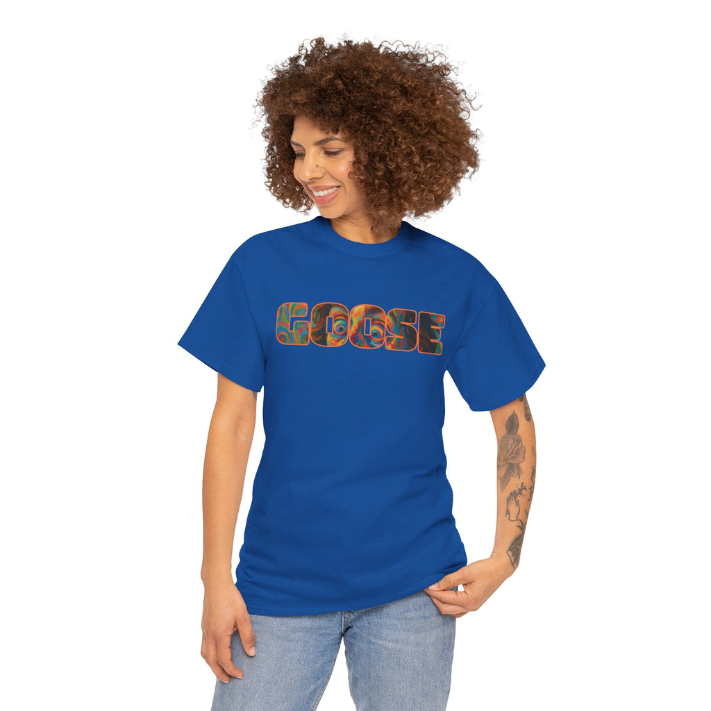 Goose Graphic Tee — Retro Camo Lettering Shirt
