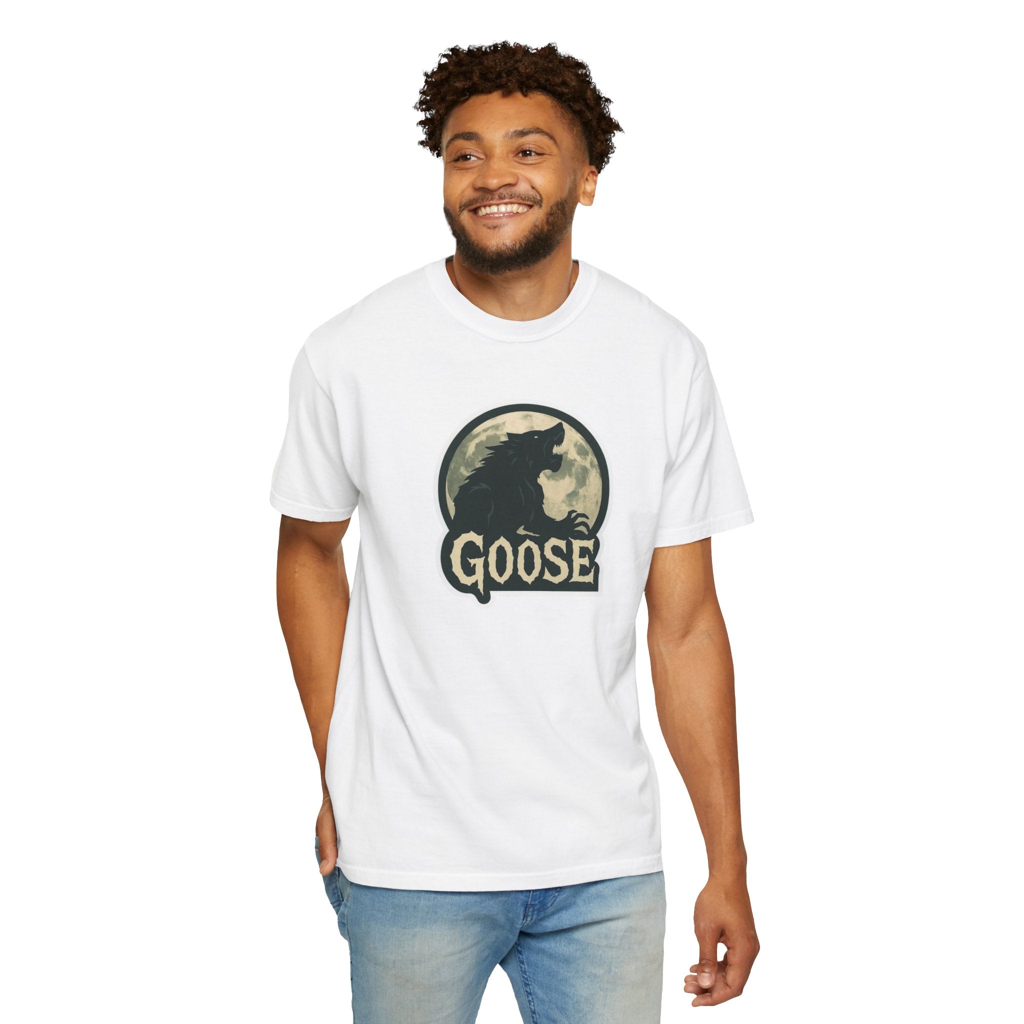 Goose Moon T-Shirt — Vintage Werewolf Silhouette Graphic Tee