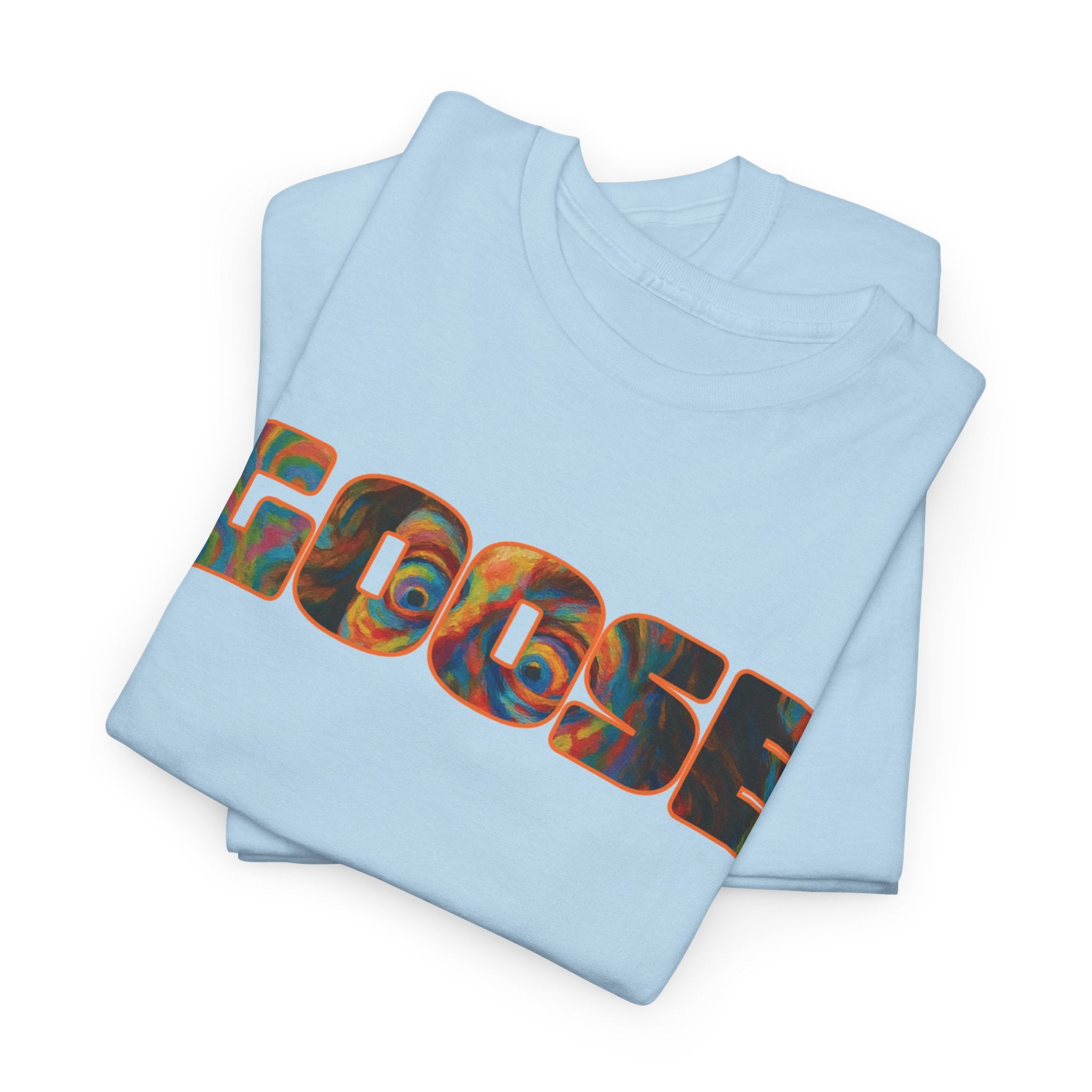 Goose Graphic Tee — Retro Camo Lettering Shirt