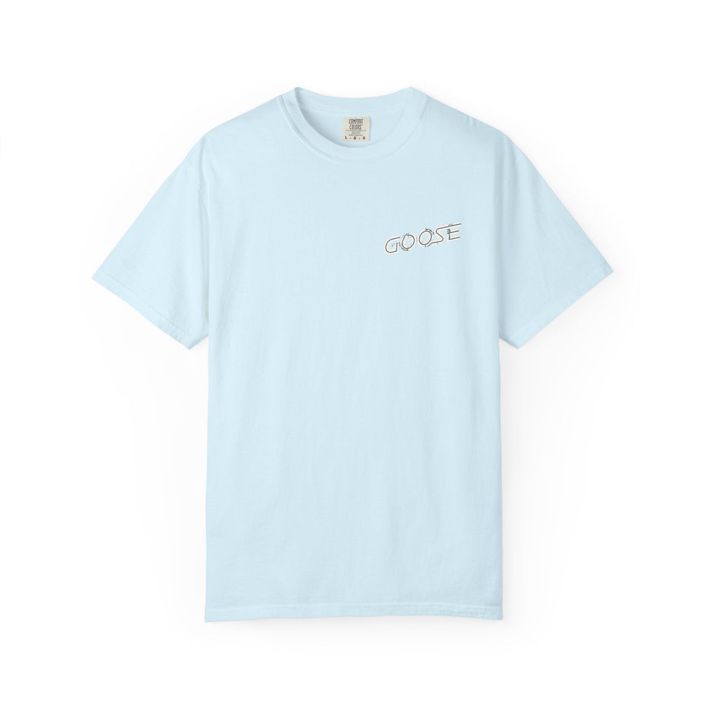 Big Modern Robot Graphic T-Shirt — "GOOSE" Chest Text, Retro Sci‑Fi Back Print