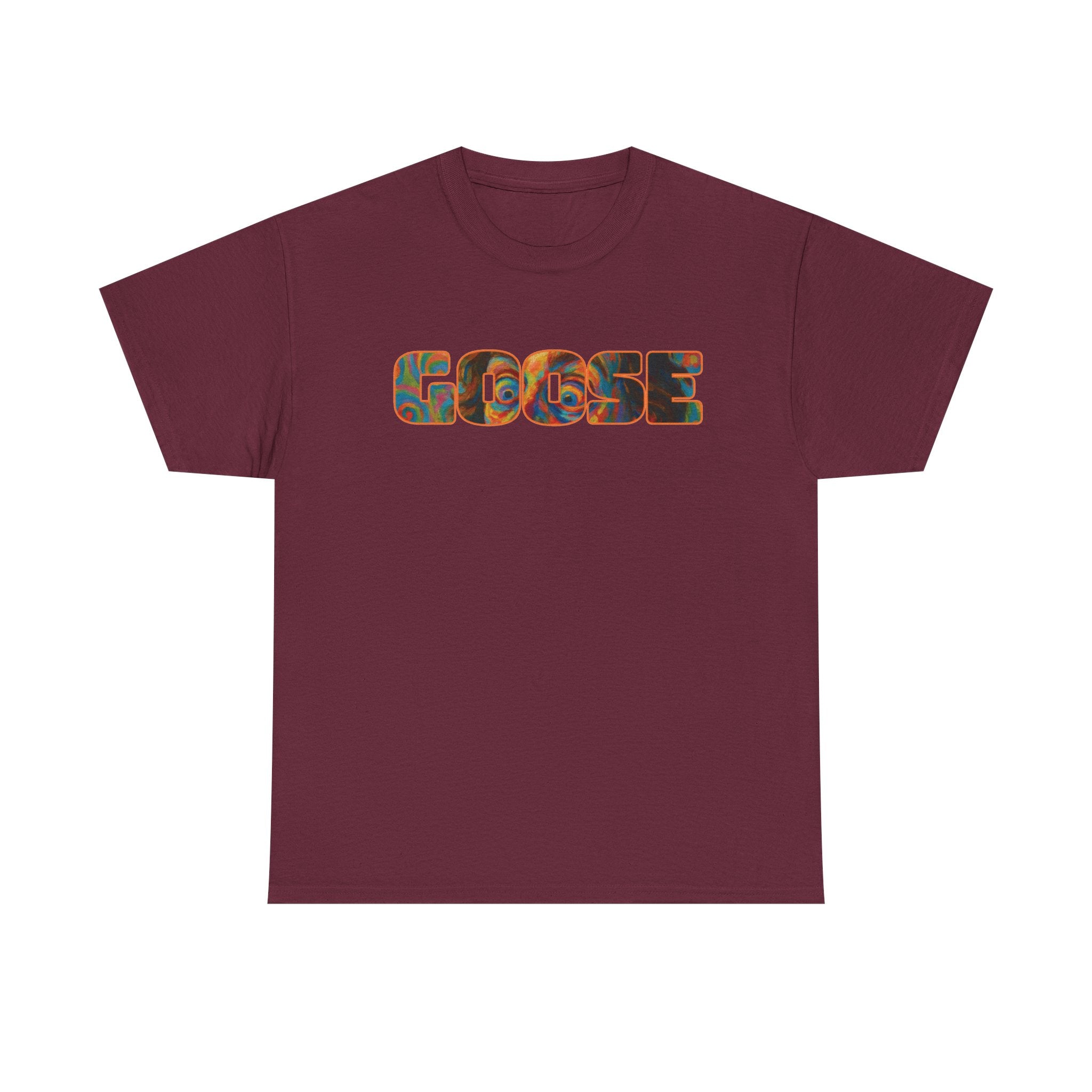 Goose Graphic Tee — Retro Camo Lettering Shirt