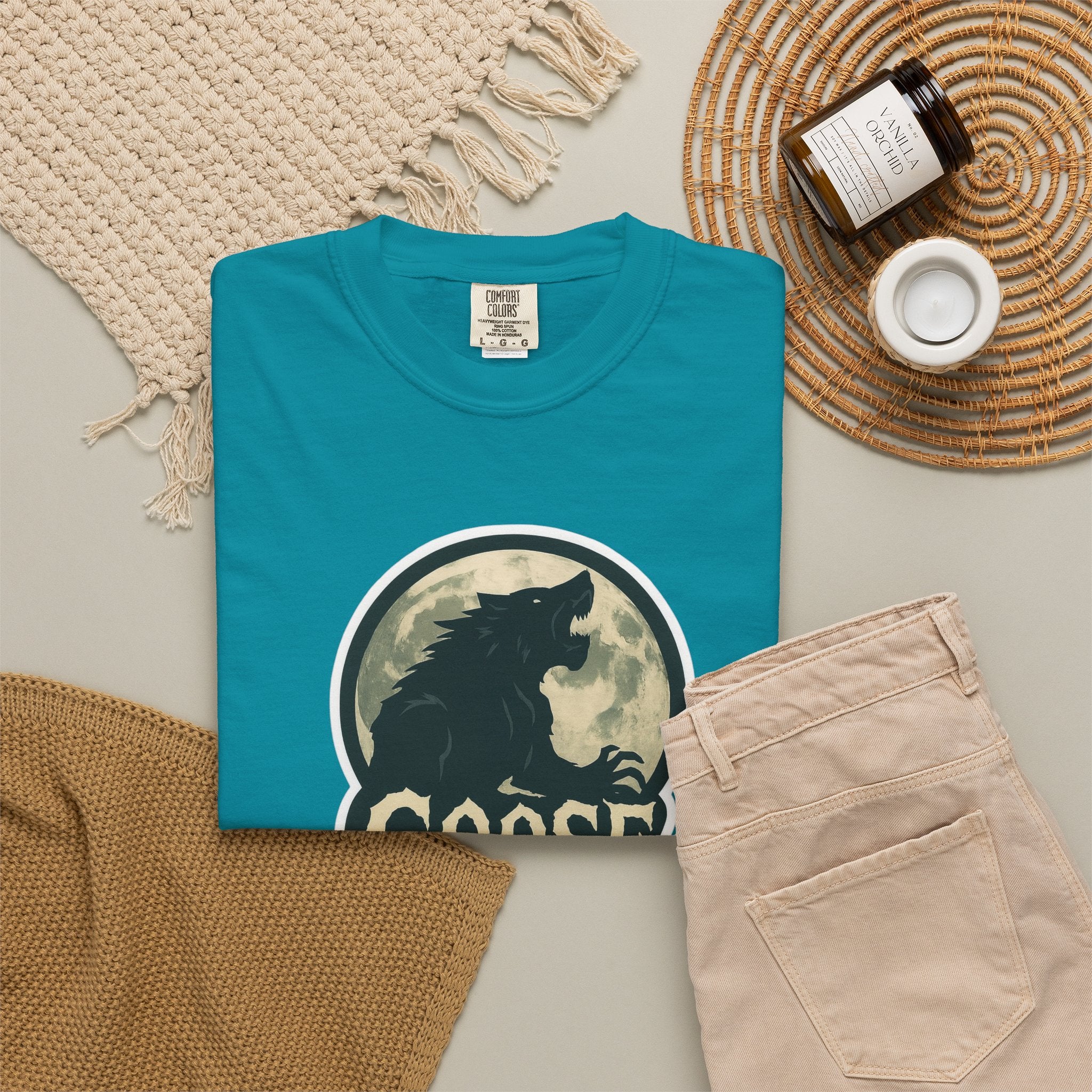 Goose Moon T-Shirt — Vintage Werewolf Silhouette Graphic Tee