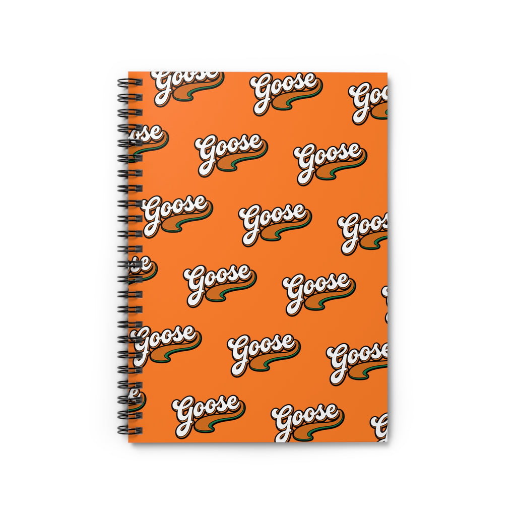 Goose Pattern Spiral Notebook — Orange Ruled Journal for School & Notes