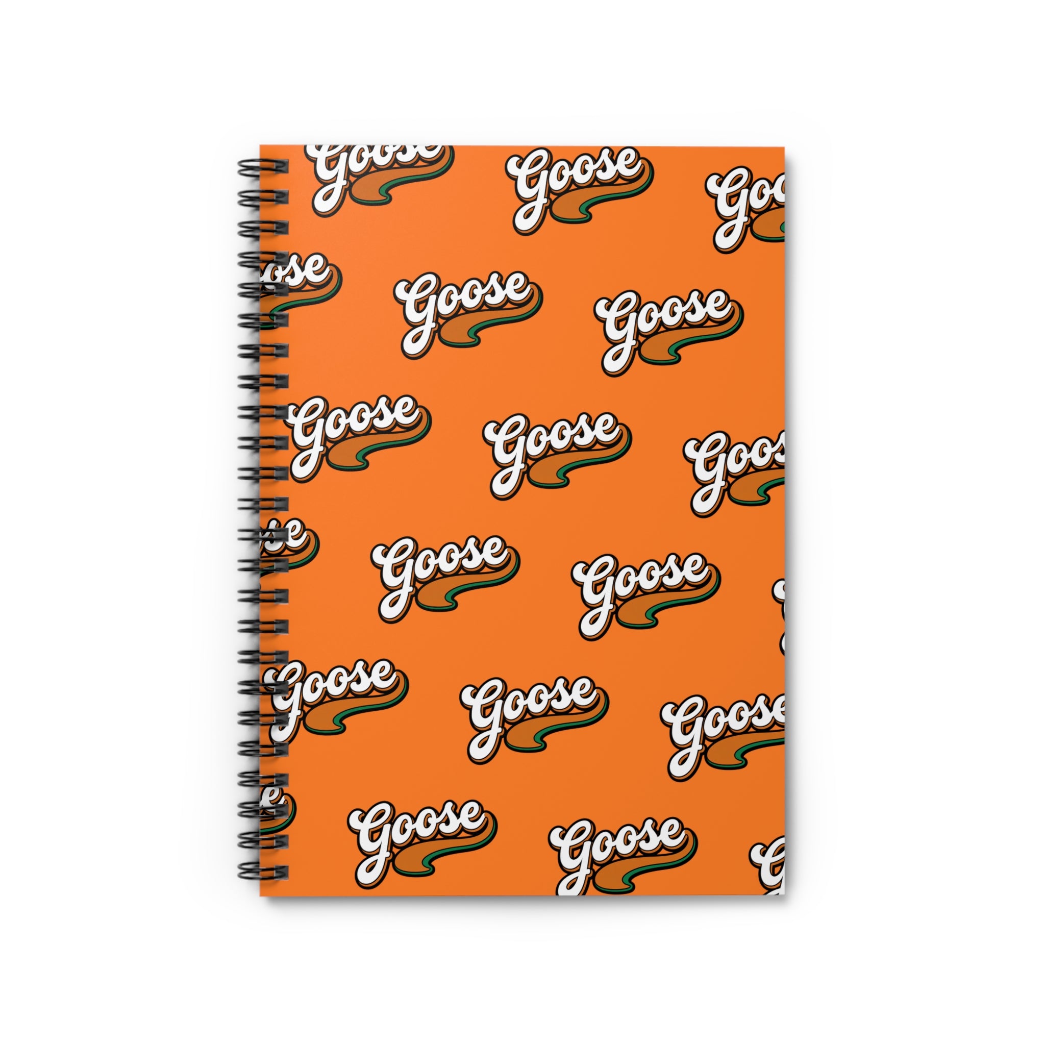 Goose Pattern Spiral Notebook — Orange Ruled Journal for School & Notes