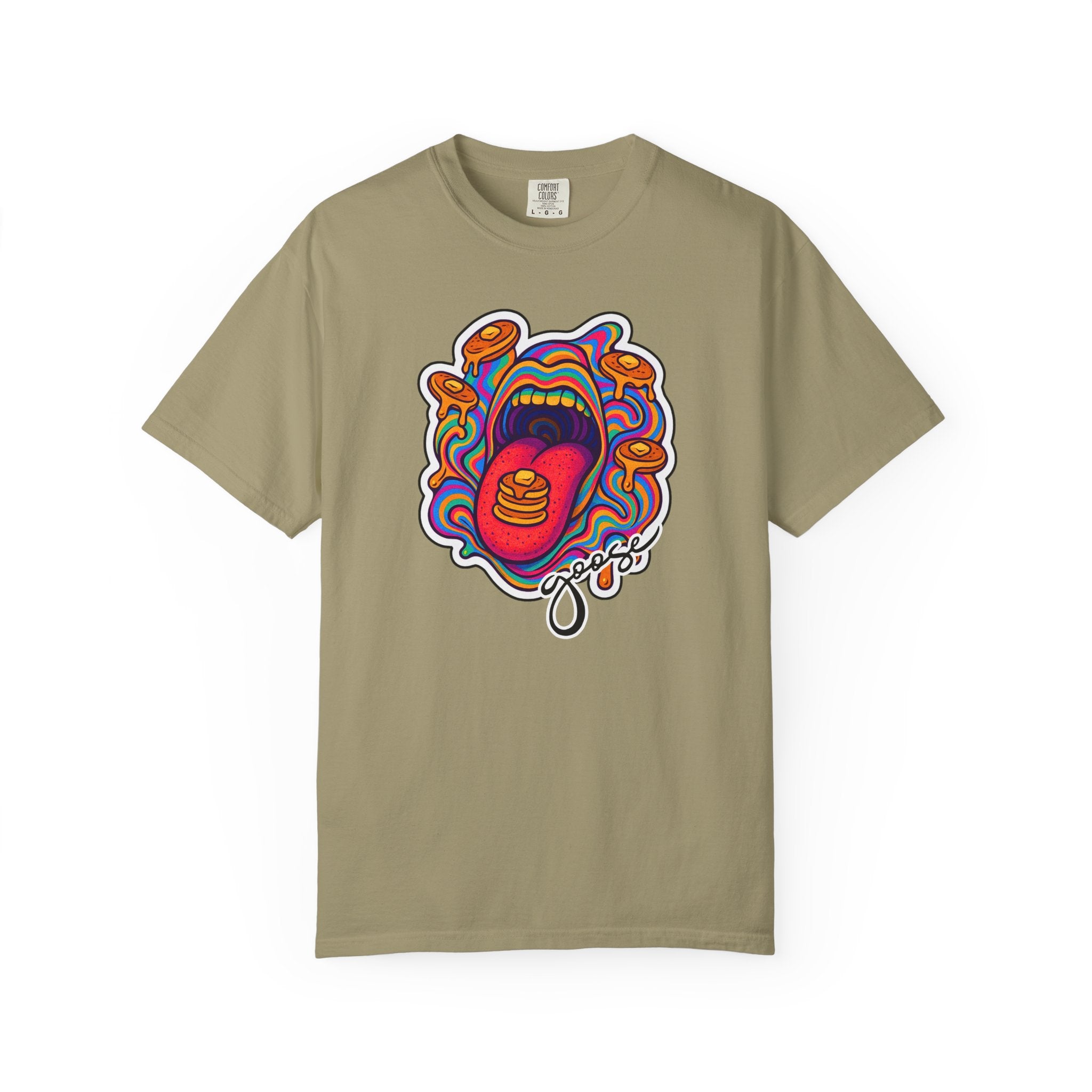 Pancake Mouth T-Shirt — Retro Psychedelic Breakfast Graphic Tee