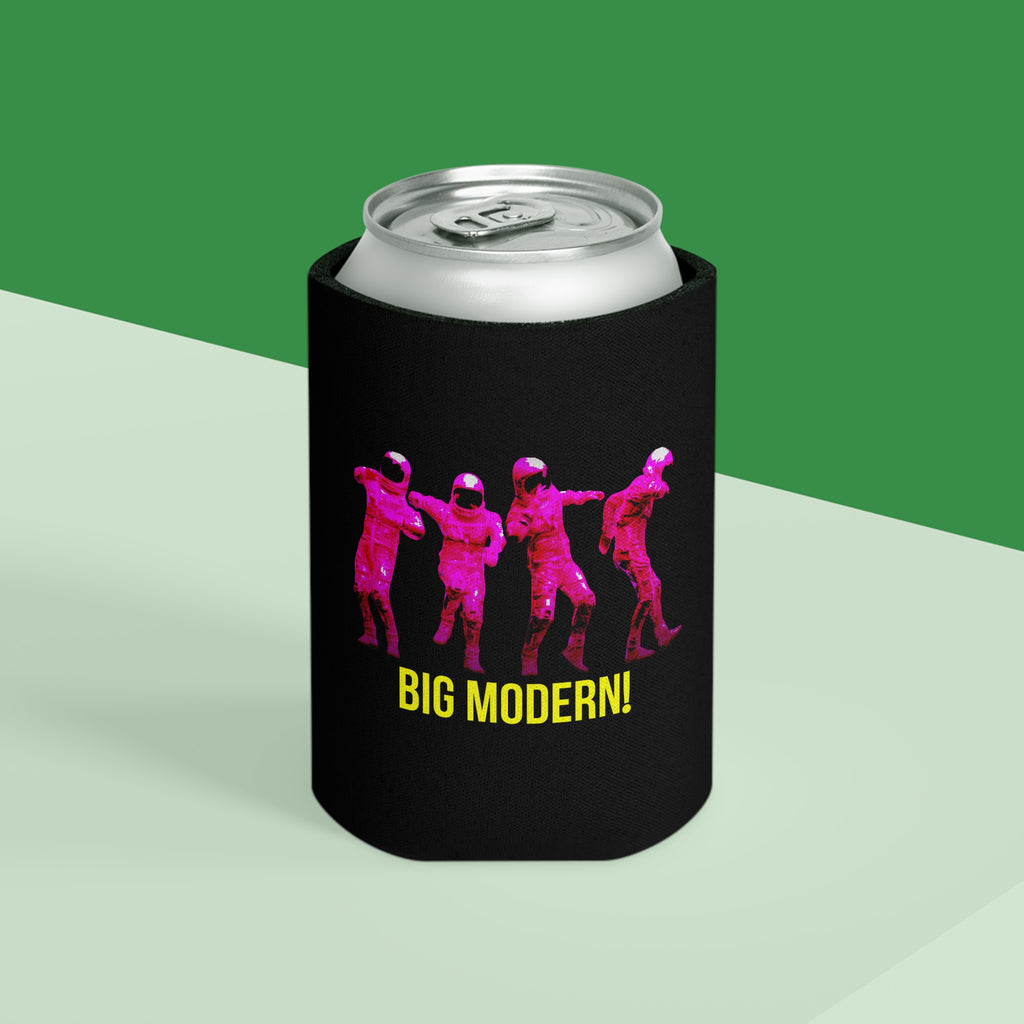 Can Cooler — Retro Neon Astronauts 'BIG MODERN!' Beverage Koozie