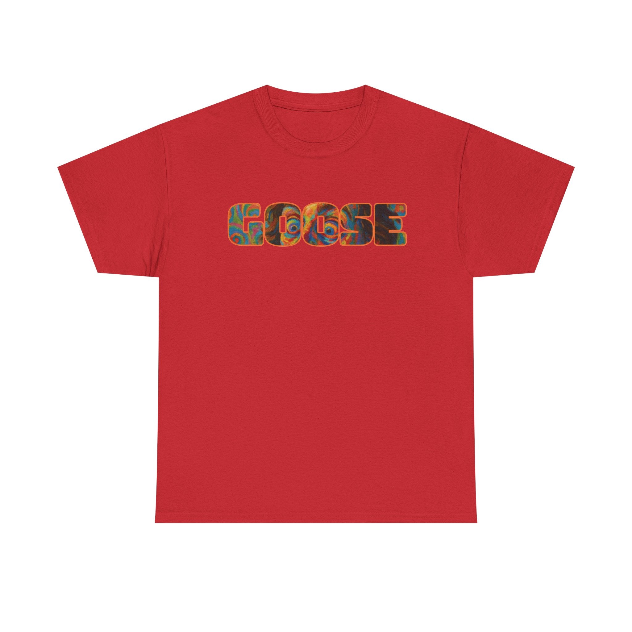 Goose Graphic Tee — Retro Camo Lettering Shirt