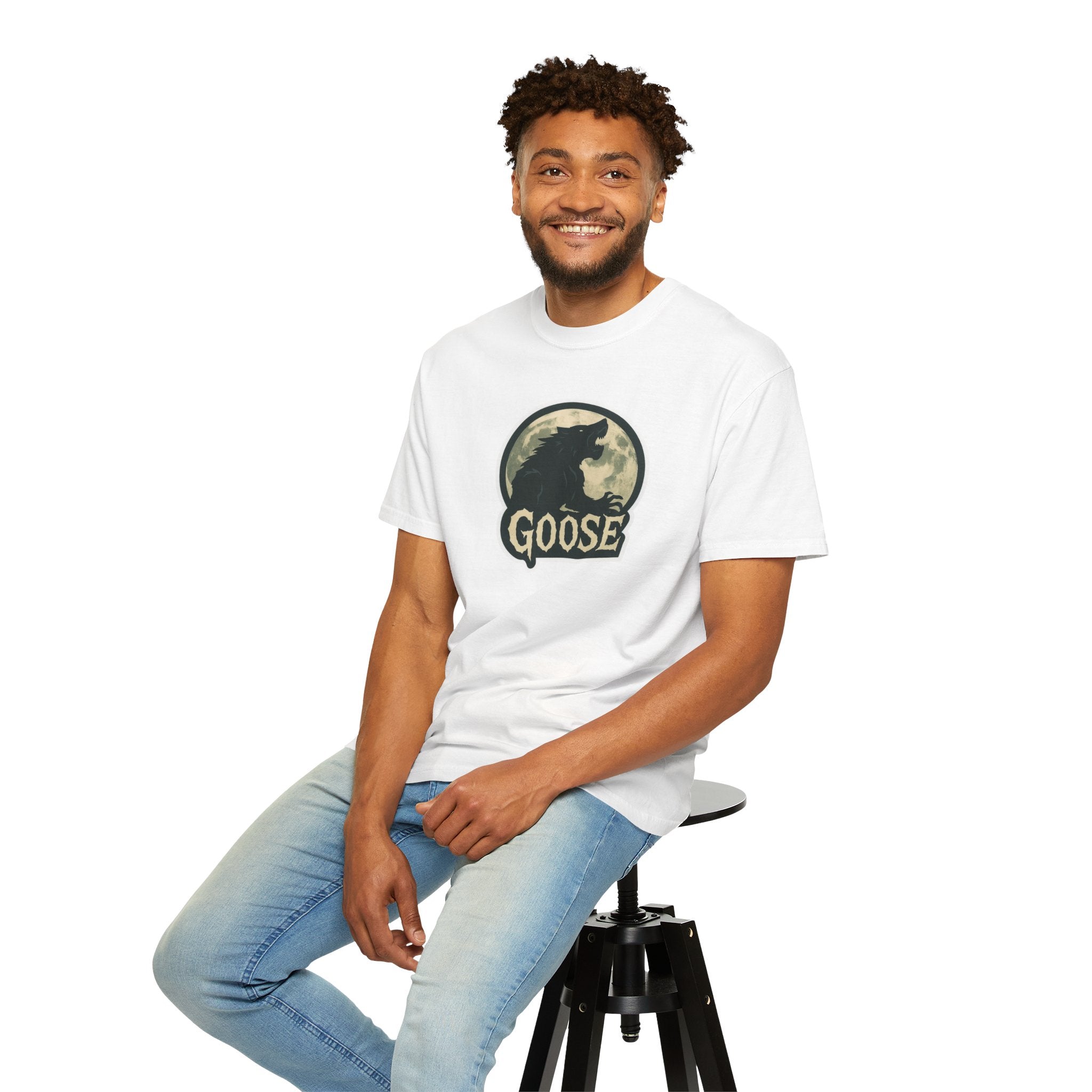 Goose Moon T-Shirt — Vintage Werewolf Silhouette Graphic Tee
