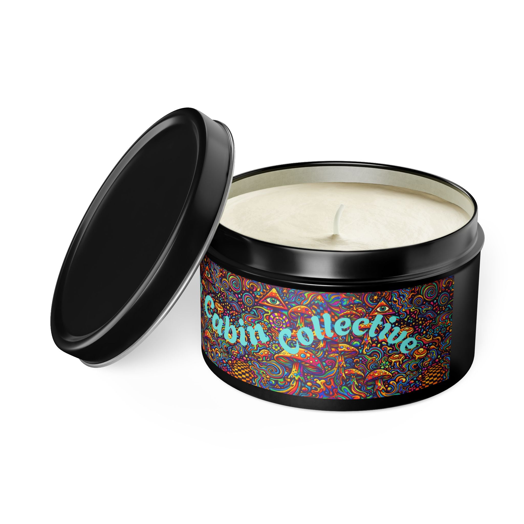 Moon Cabin Collection Tin Candle – Psychedelic Mushroom Scented Tin