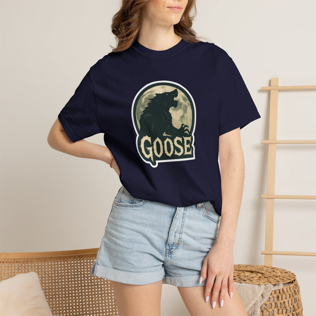 Goose Moon T-Shirt — Vintage Werewolf Silhouette Graphic Tee