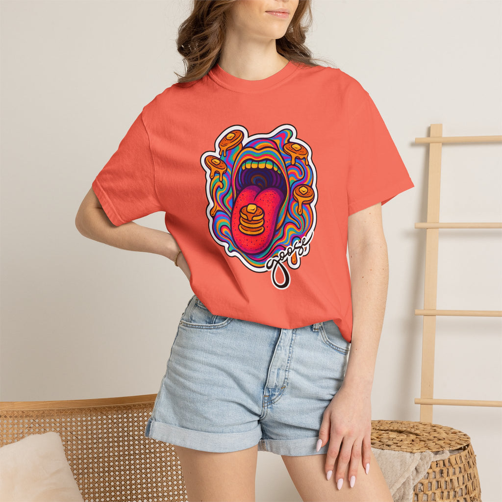 Pancake Mouth T-Shirt — Retro Psychedelic Breakfast Graphic Tee