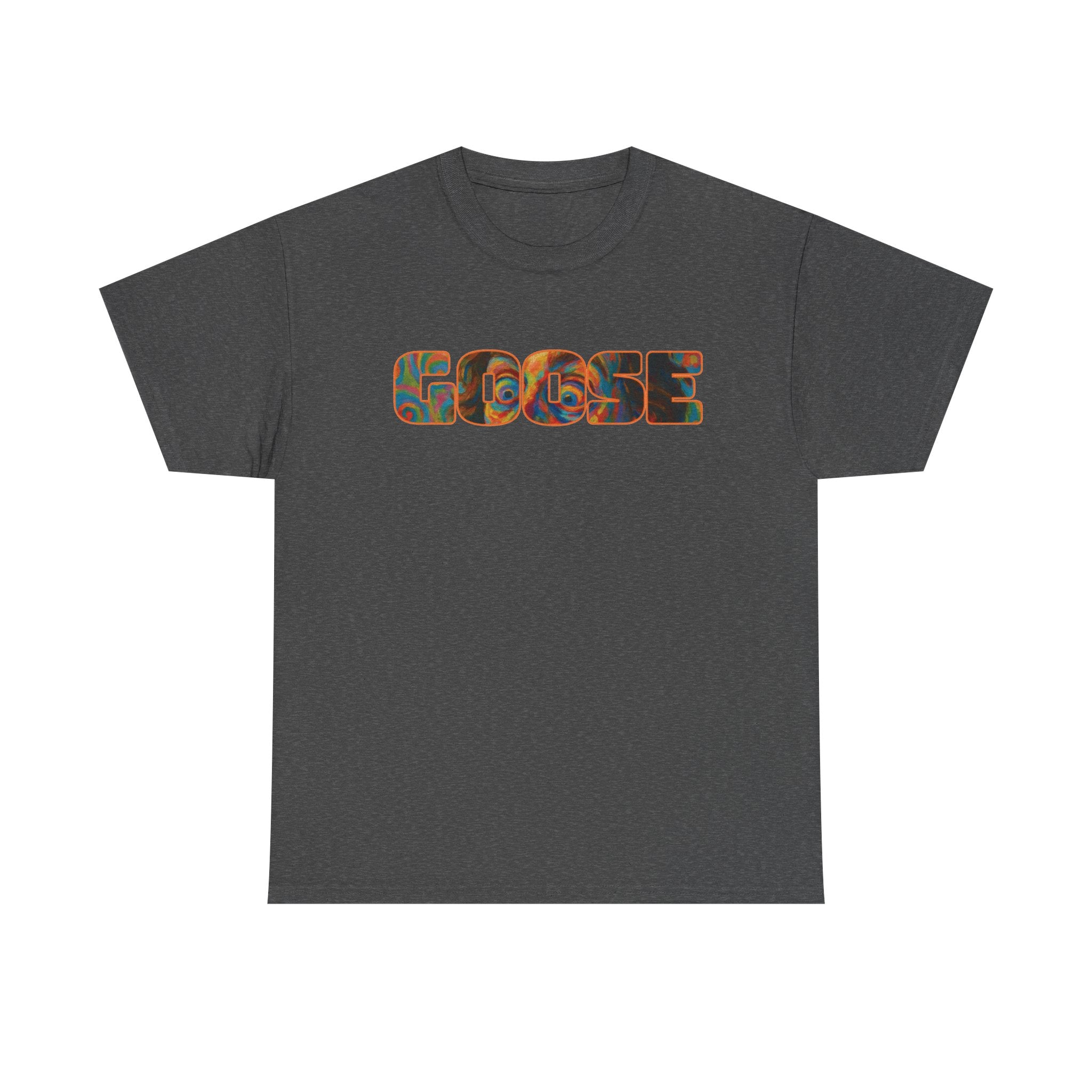 Goose Graphic Tee — Retro Camo Lettering Shirt