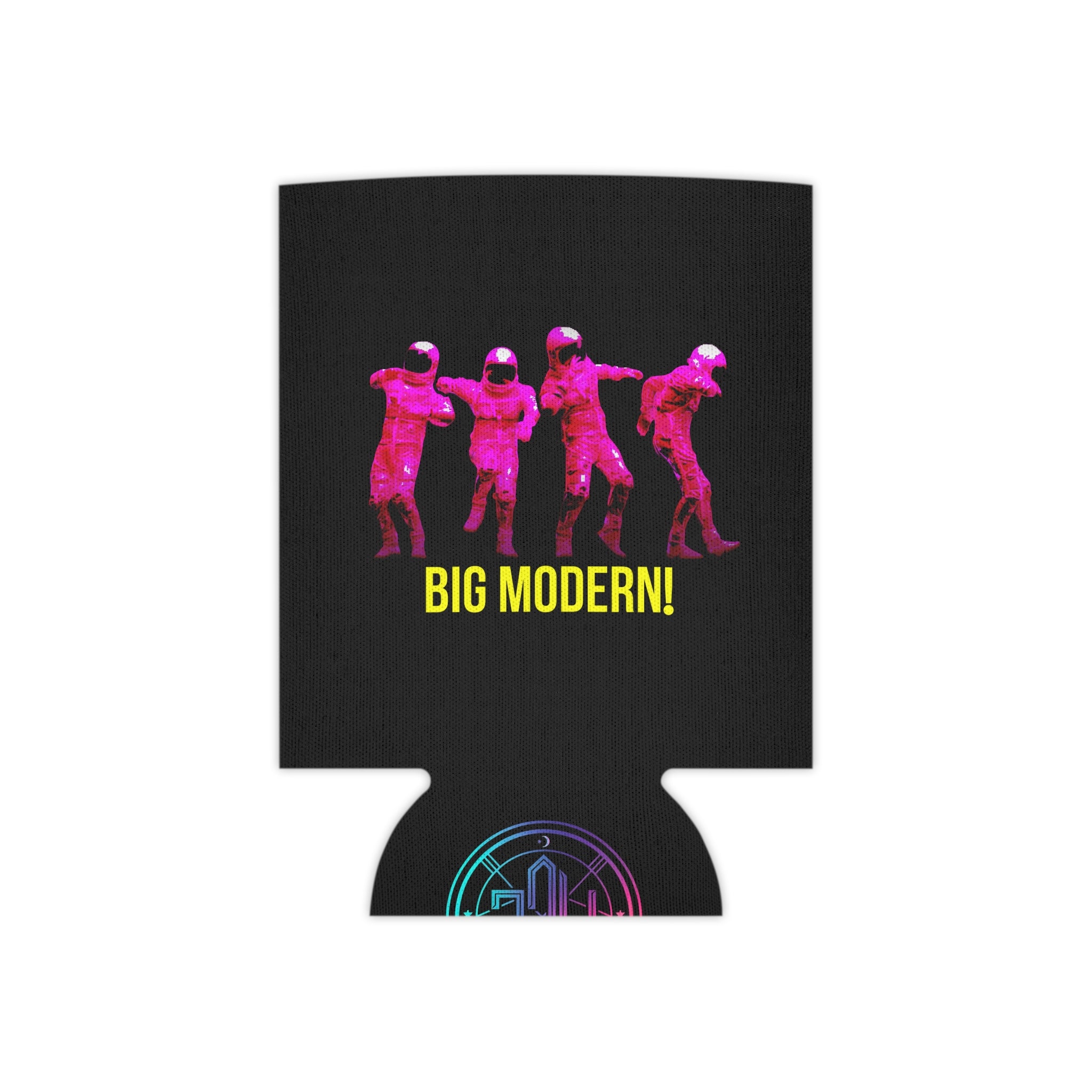 Can Cooler — Retro Neon Astronauts 'BIG MODERN!' Beverage Koozie