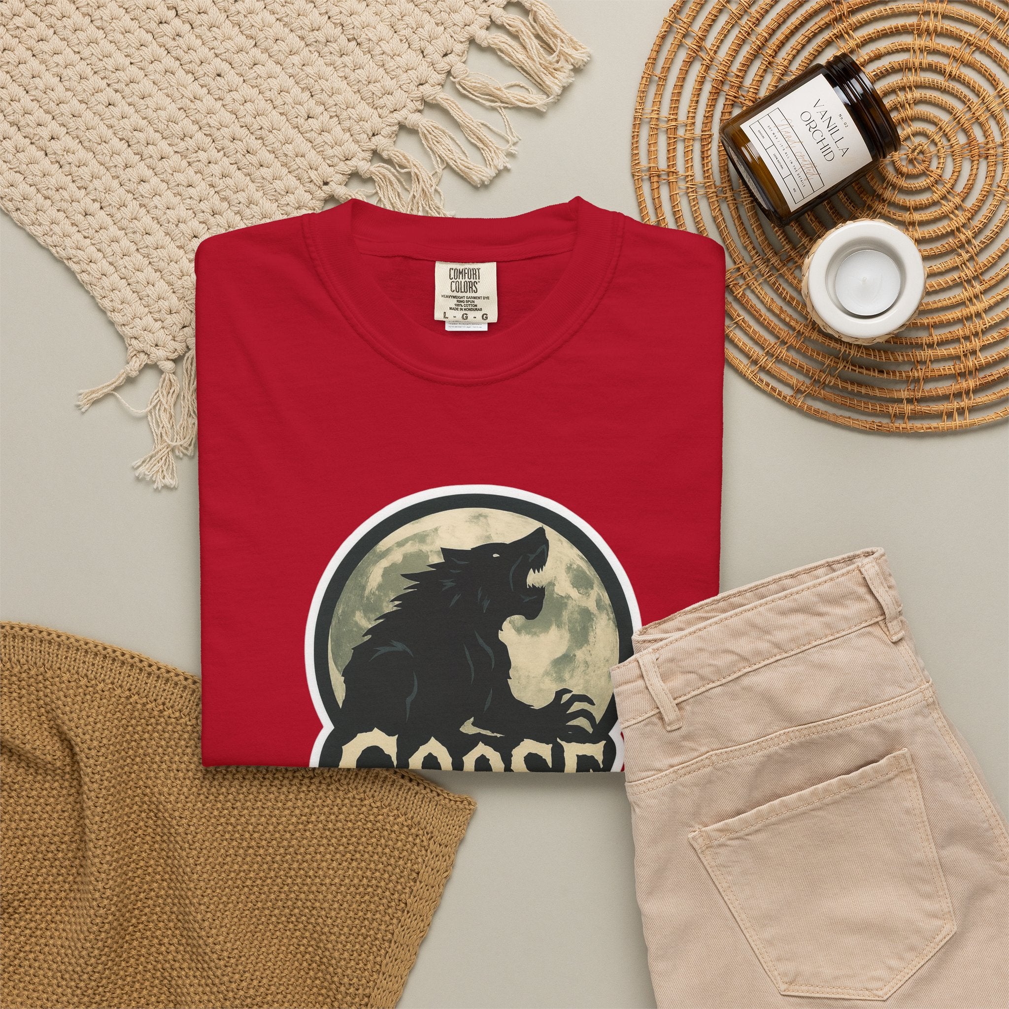 Goose Moon T-Shirt — Vintage Werewolf Silhouette Graphic Tee