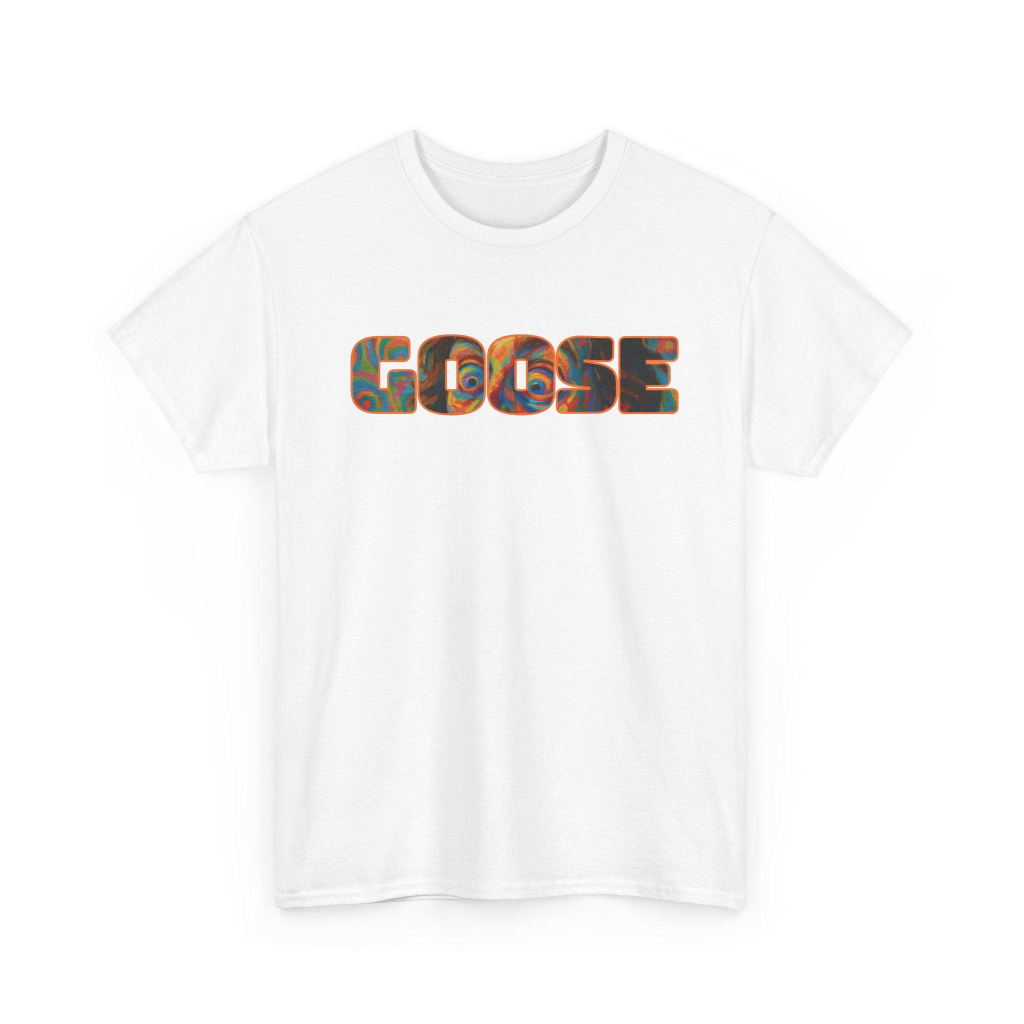Goose Graphic Tee — Retro Camo Lettering Shirt