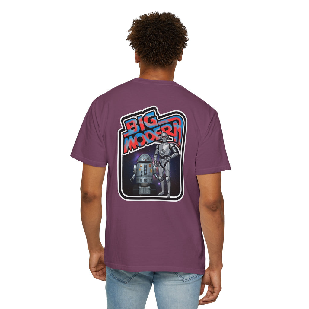 Big Modern Robot Graphic T-Shirt — "GOOSE" Chest Text, Retro Sci‑Fi Back Print
