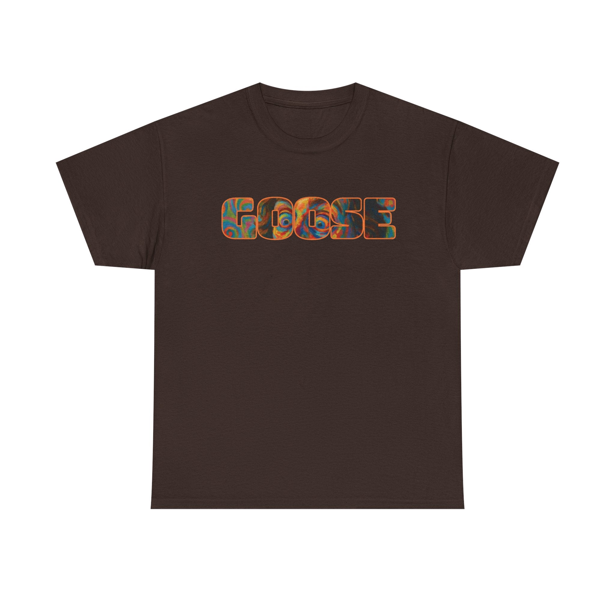 Goose Graphic Tee — Retro Camo Lettering Shirt
