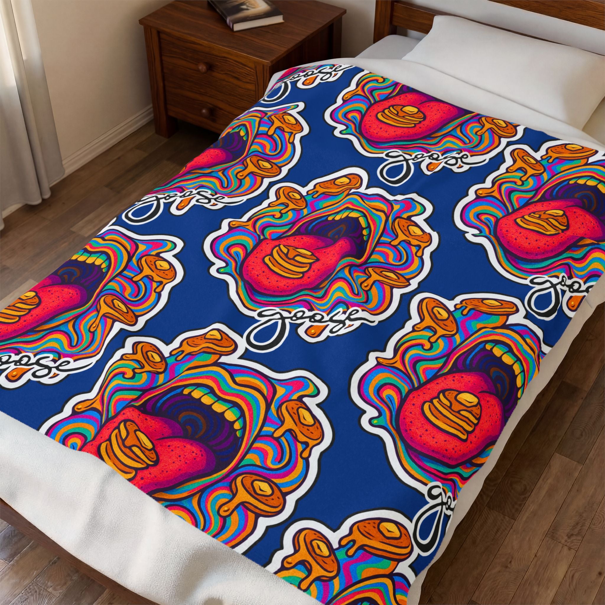 Goose the Band Pancakes psychedelic Velveteen Plush Blanket | Cozy Concert Vibe