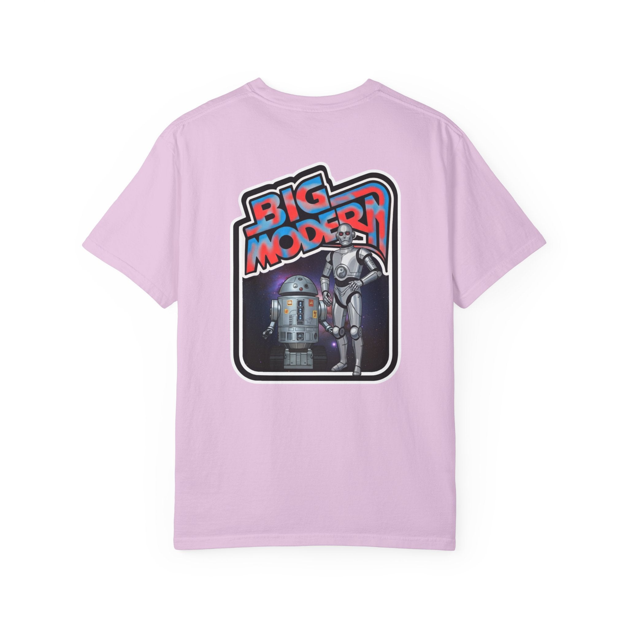 Big Modern Robot Graphic T-Shirt — "GOOSE" Chest Text, Retro Sci‑Fi Back Print