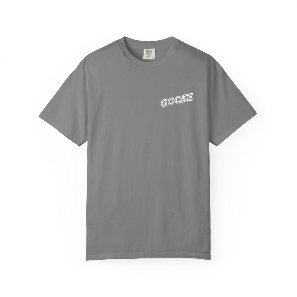Big Modern Robot Graphic T-Shirt — "GOOSE" Chest Text, Retro Sci‑Fi Back Print