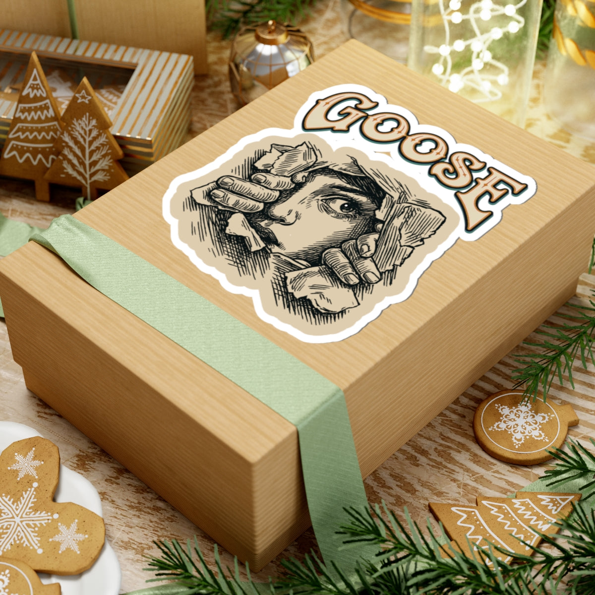 Goose the Band - Vintage Peeking Face Goose sticker | Kiss-Cut Sticker