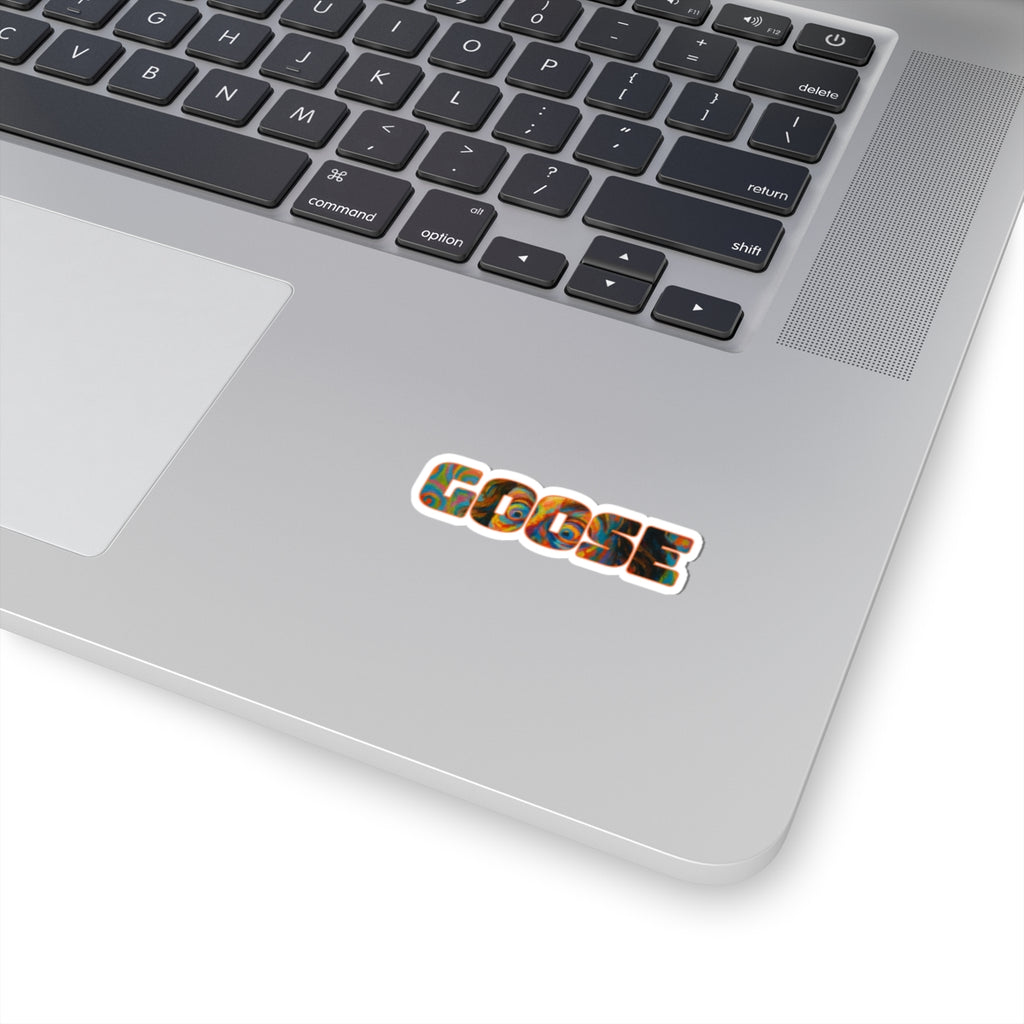 GOOSE Kiss-Cut Sticker — Colorful Psychedelic Text Decal for Laptops, Water Bottles & Skateboards