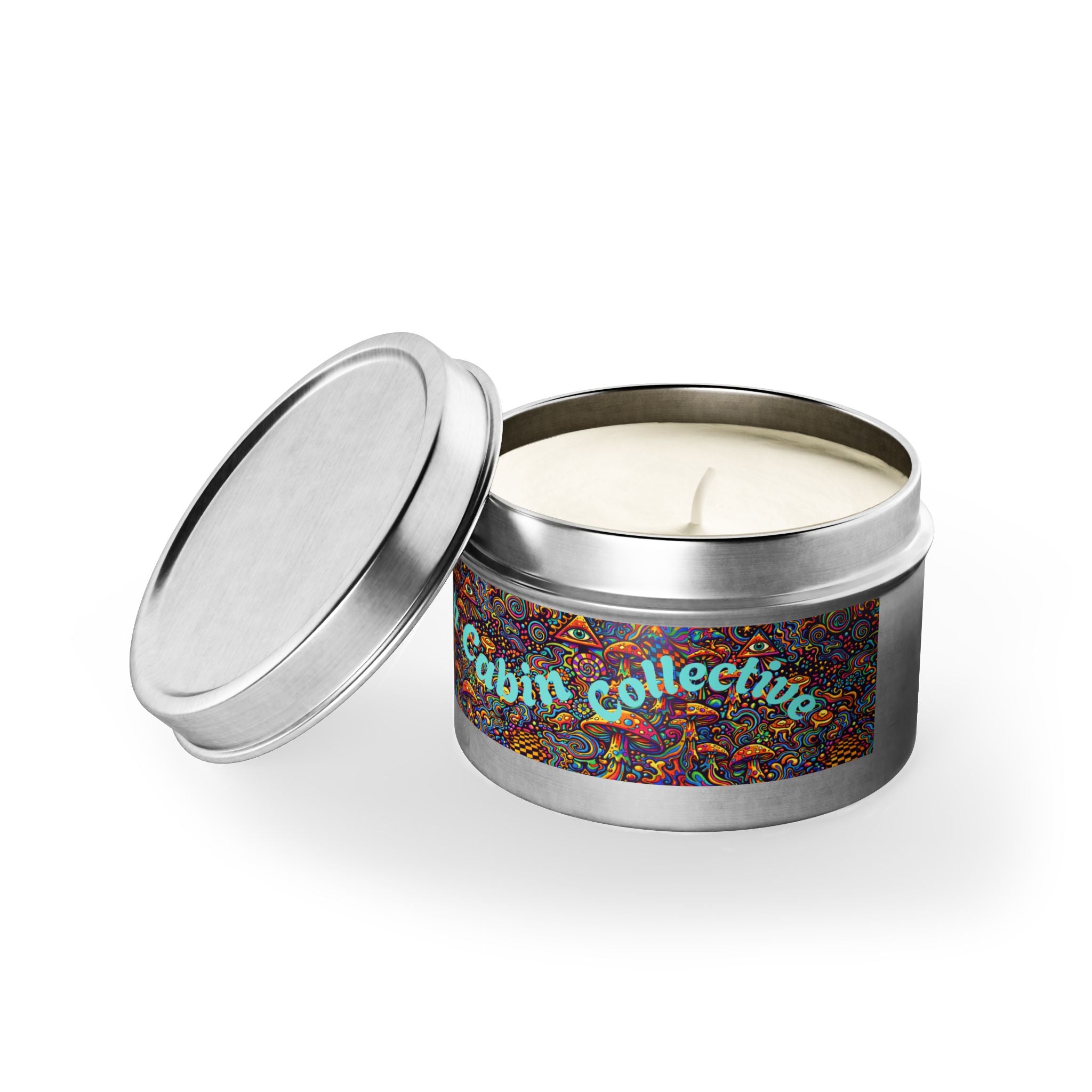 Moon Cabin Collection Tin Candle – Psychedelic Mushroom Scented Tin