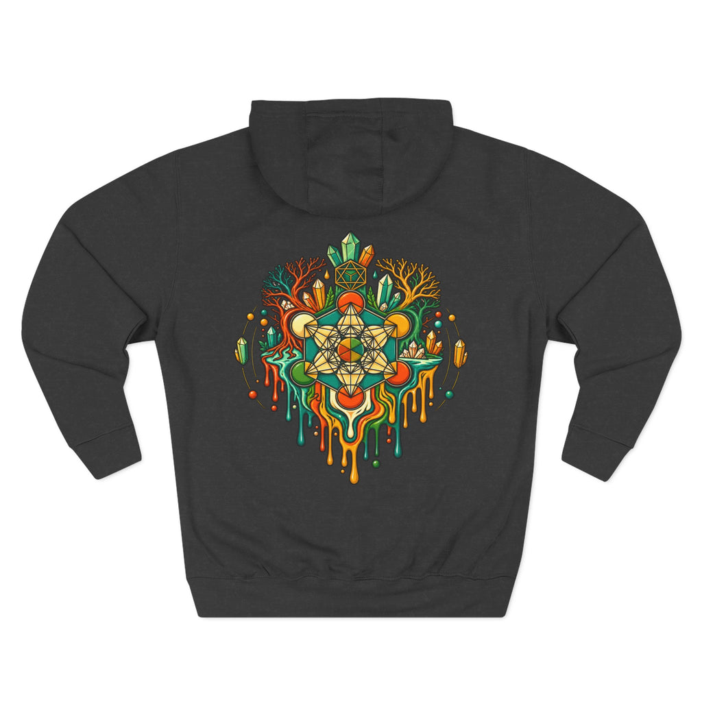 Psychedelic Geometric Drip Design Hoodie | Colorful Crystal Mandala