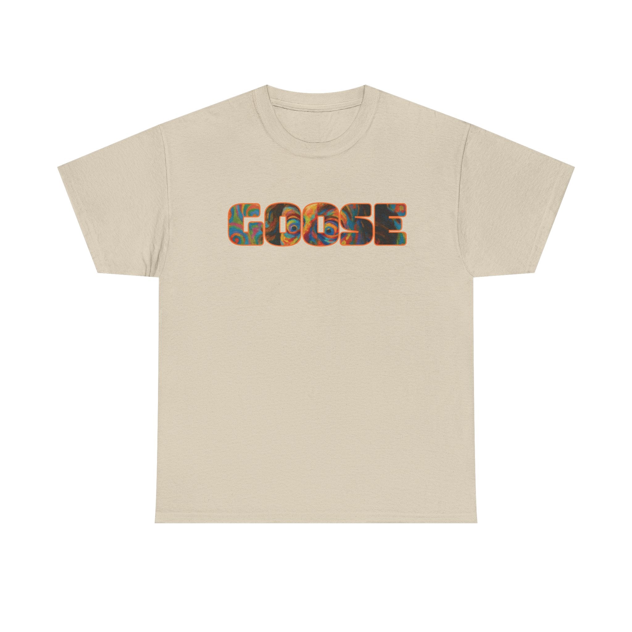 Goose Graphic Tee — Retro Camo Lettering Shirt