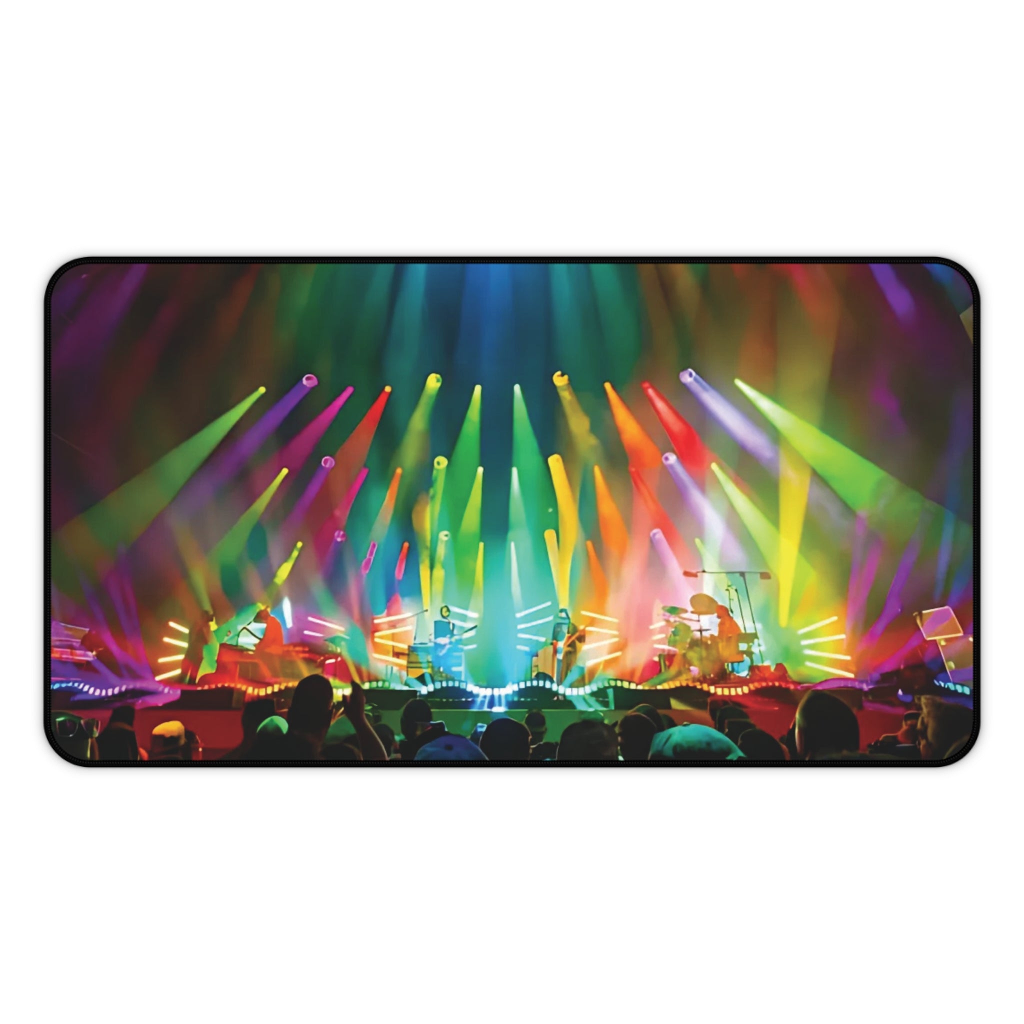 Concert Stage Lights Desk Mat — Colorful Music Festival Mouse Pad