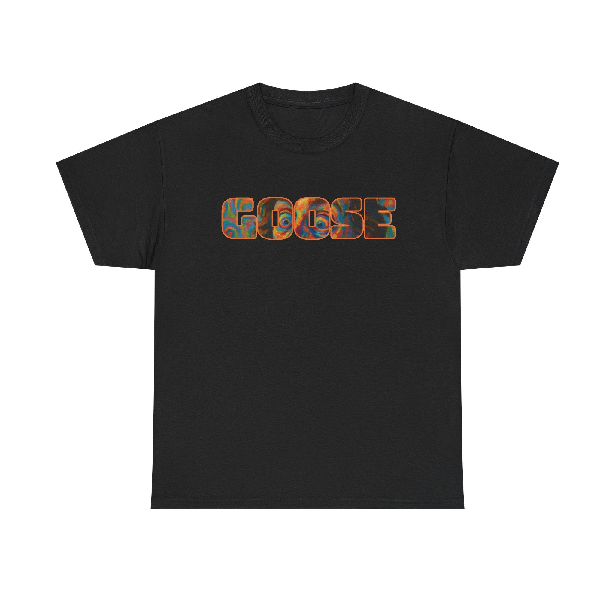 Goose Graphic Tee — Retro Camo Lettering Shirt