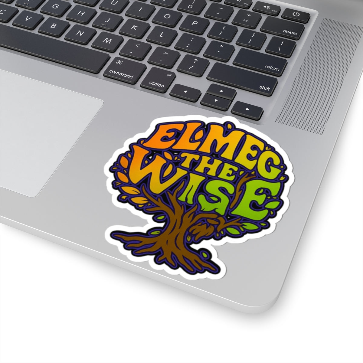 Elmeg the Wise Tree Sticker — Colorful Kiss-Cut Vinyl Decal for Laptops & Journals