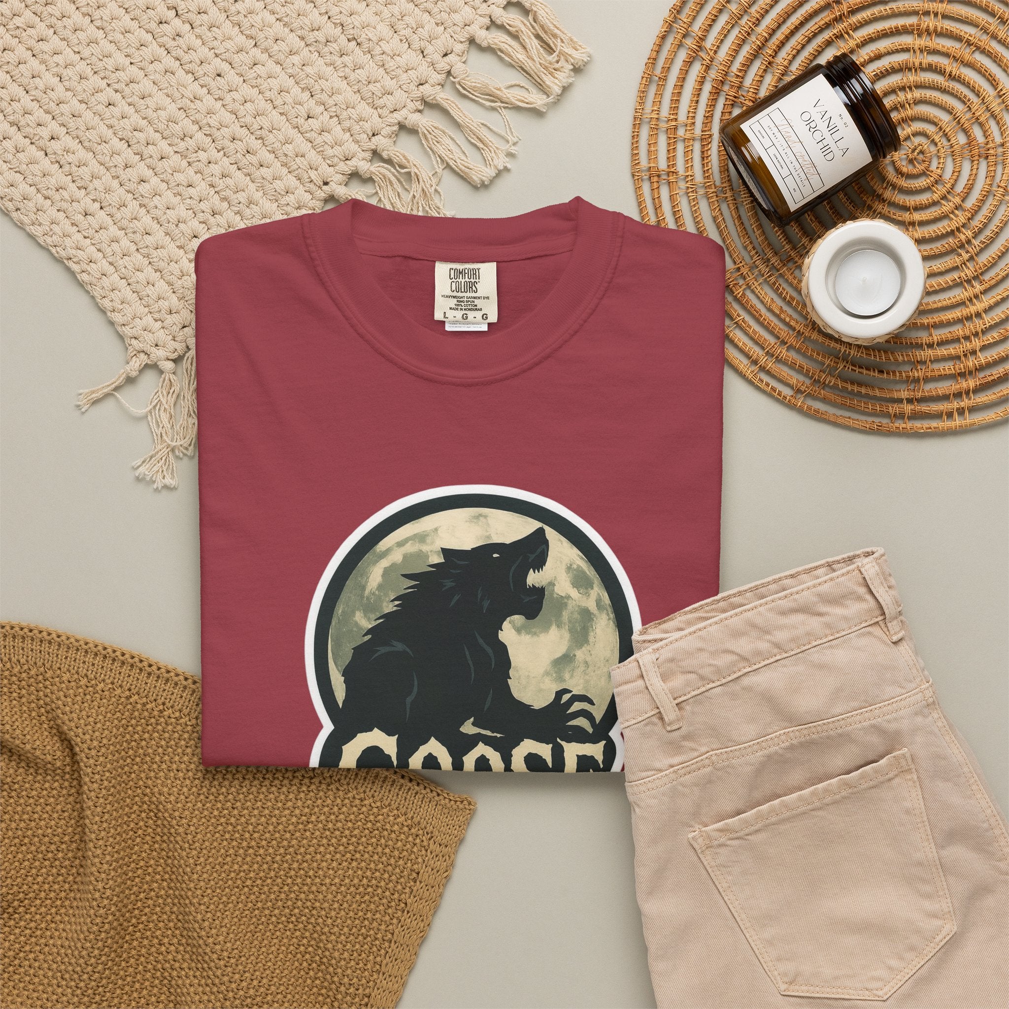 Goose Moon T-Shirt — Vintage Werewolf Silhouette Graphic Tee
