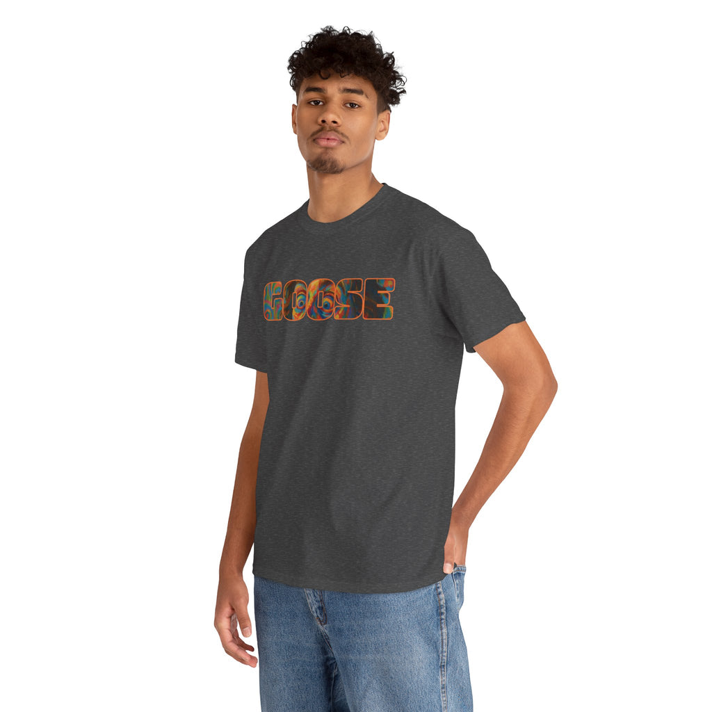 Goose Graphic Tee — Retro Camo Lettering Shirt