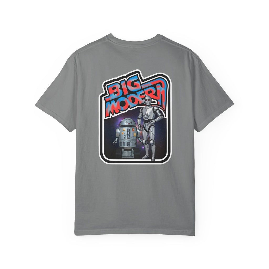 Big Modern Robot Graphic T-Shirt — "GOOSE" Chest Text, Retro Sci‑Fi Back Print