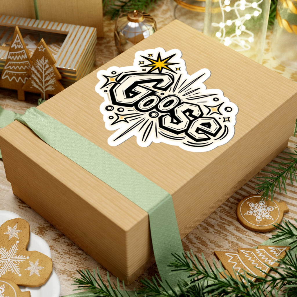 Goose Graphic Sticker — Retro Sparkle Kiss-Cut Vinyl Sticker