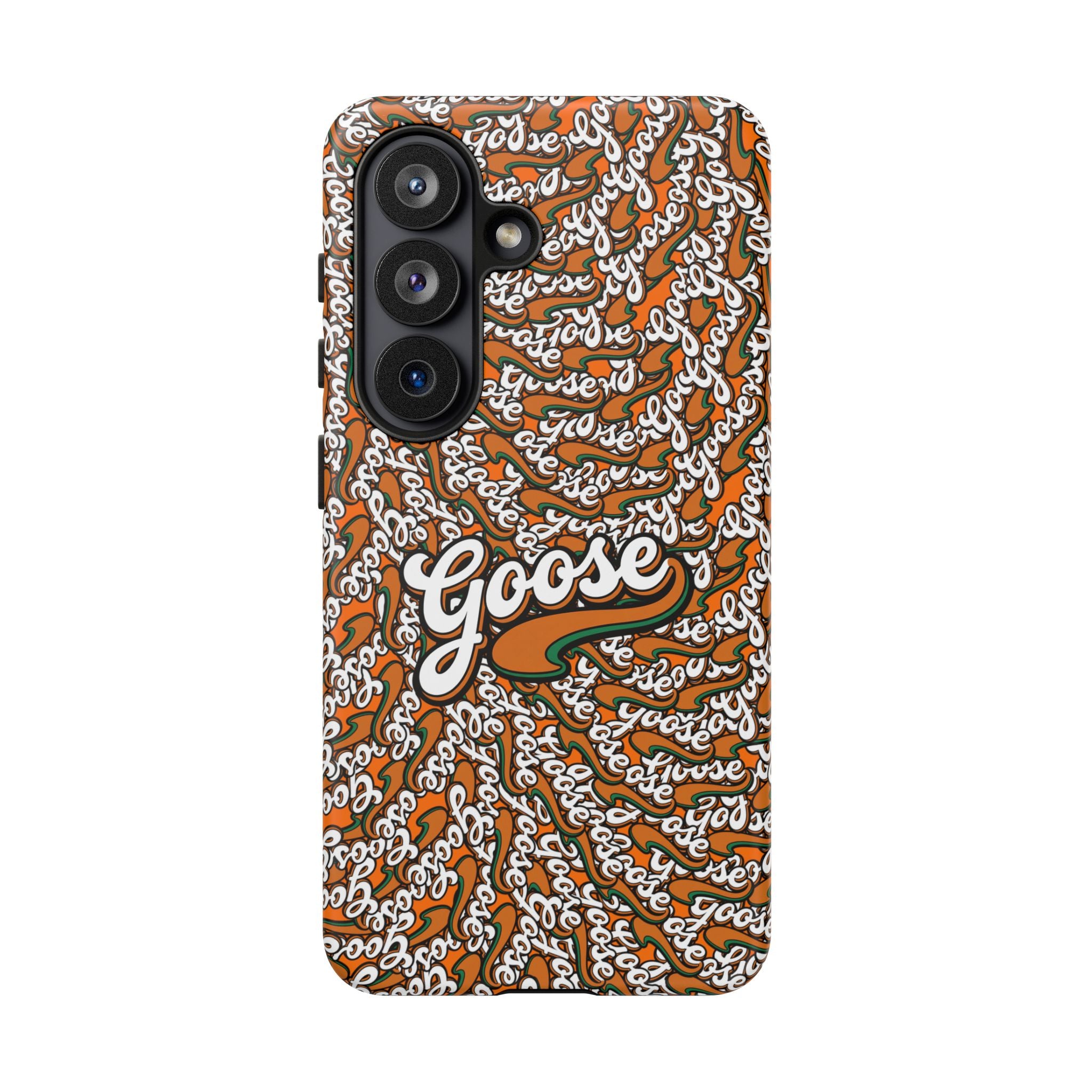 Goose Pattern Phone Case — Retro Script Graphic Protective Cover