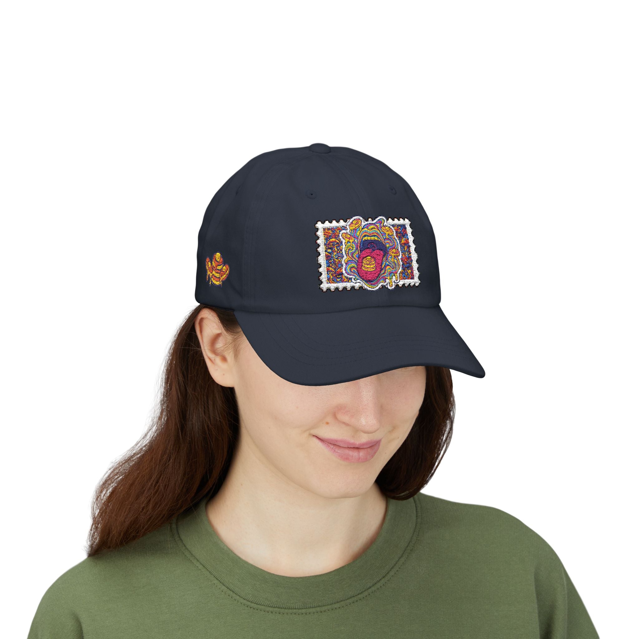 Embroidered Psychedelic Stamp Dad Cap