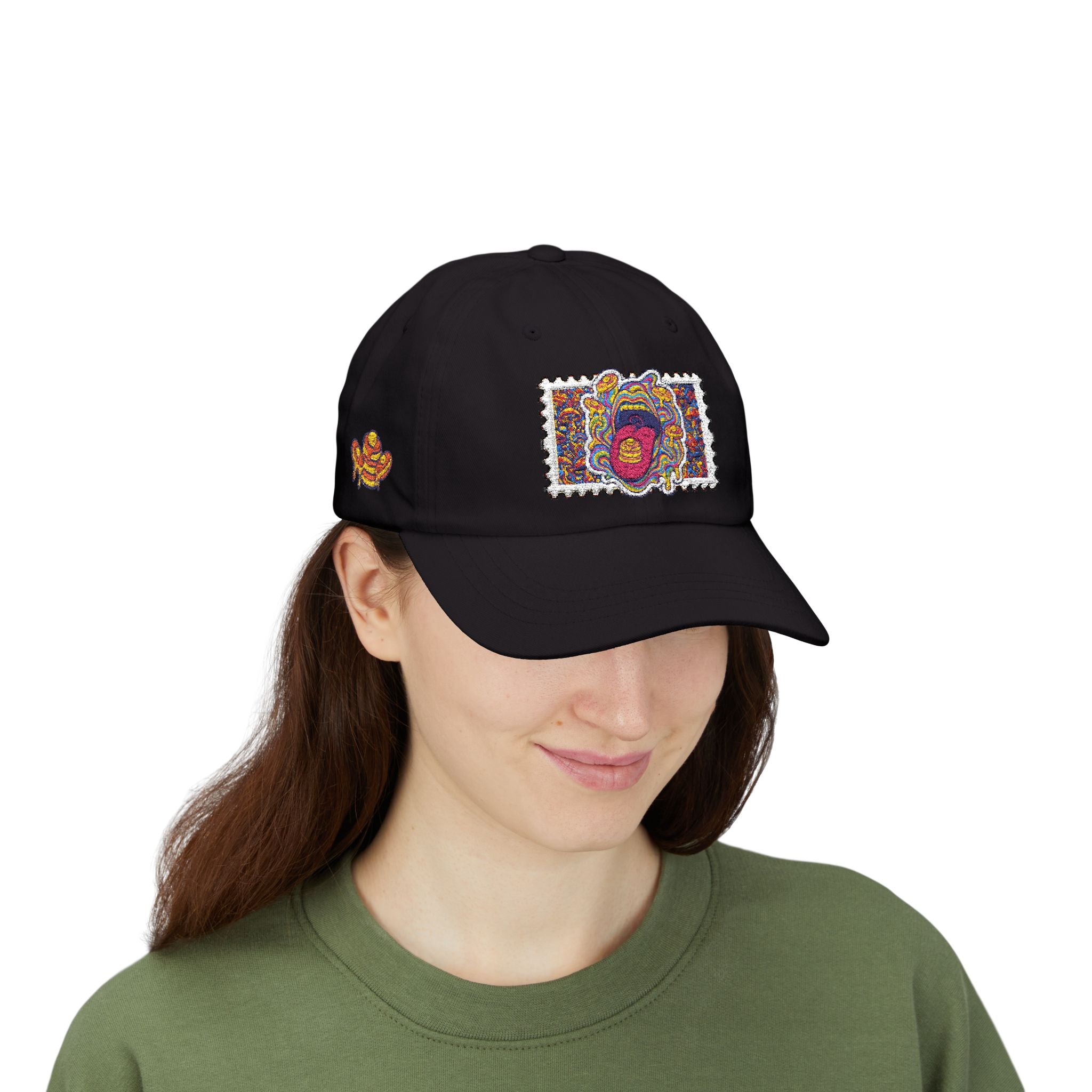 Embroidered Psychedelic Stamp Dad Cap
