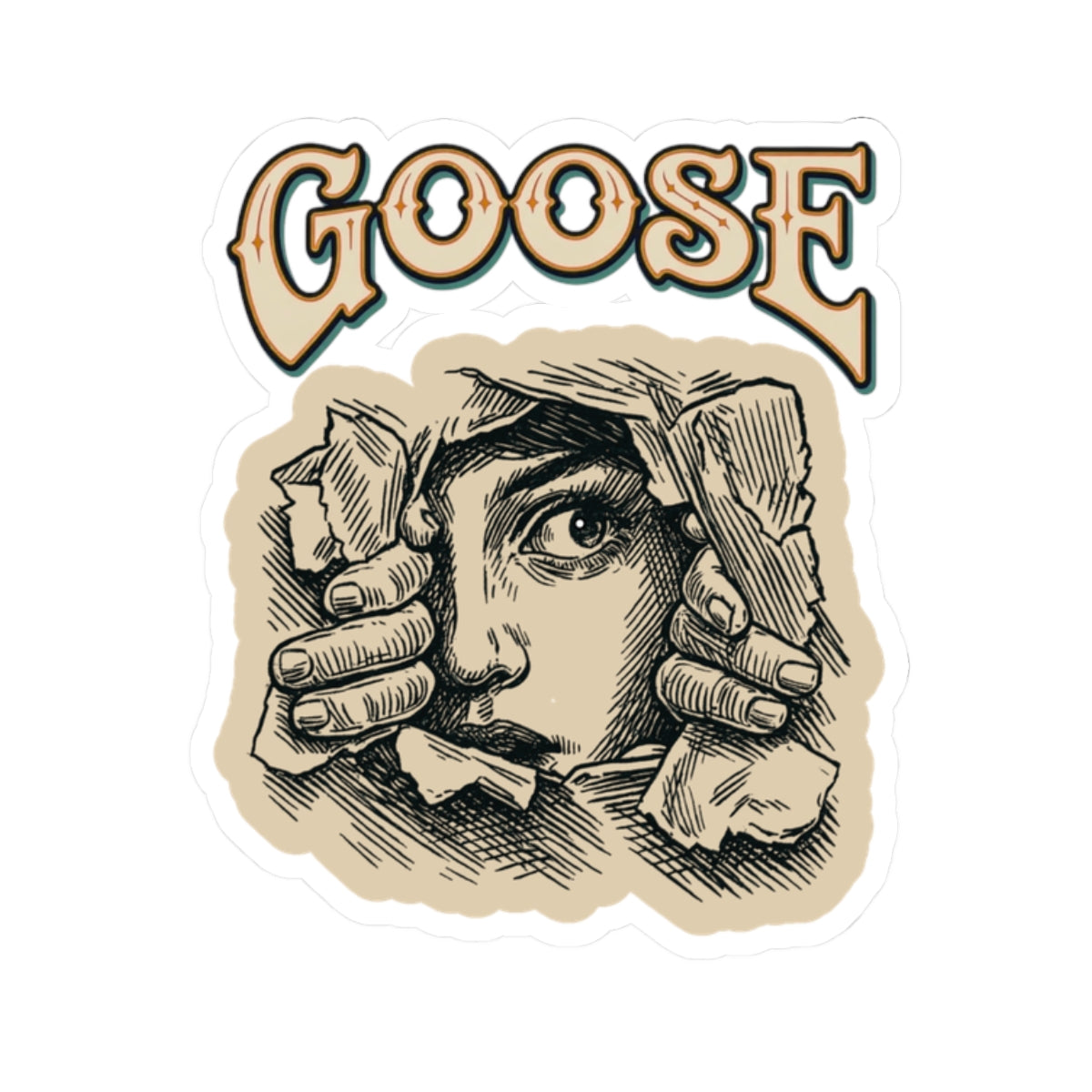 Goose the Band - Vintage Peeking Face Goose sticker | Kiss-Cut Sticker
