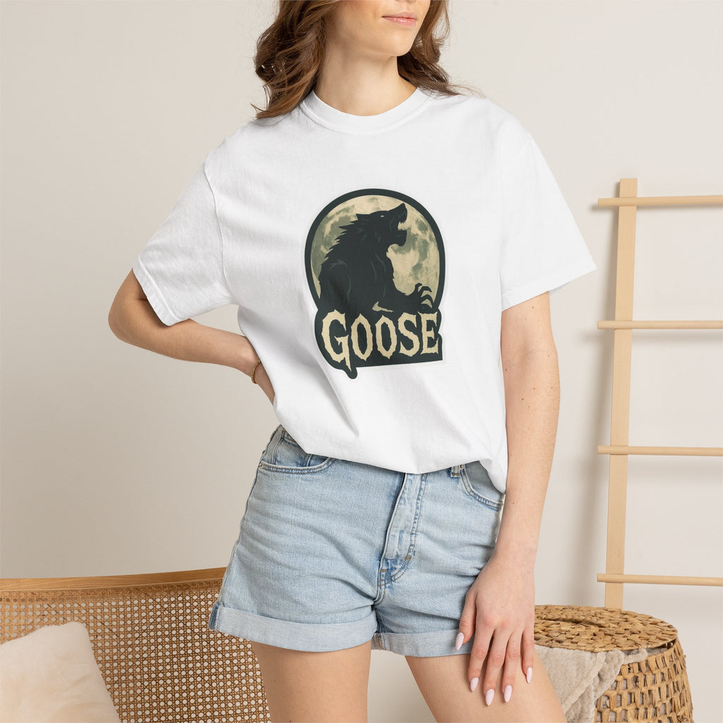 Goose Moon T-Shirt — Vintage Werewolf Silhouette Graphic Tee