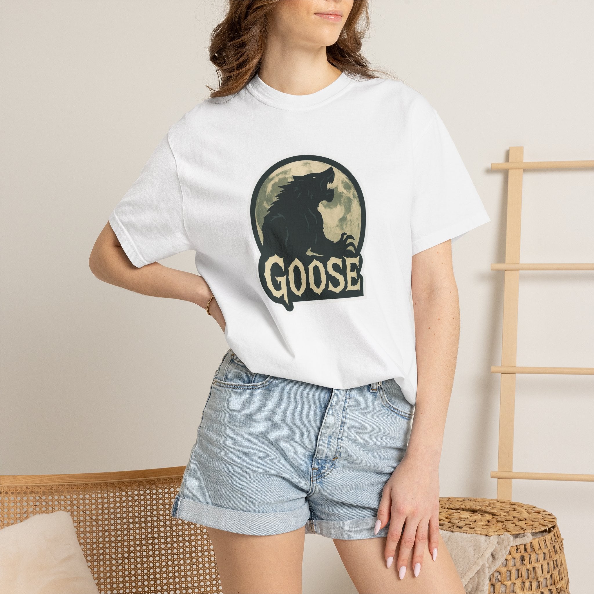 Goose Moon T-Shirt — Vintage Werewolf Silhouette Graphic Tee