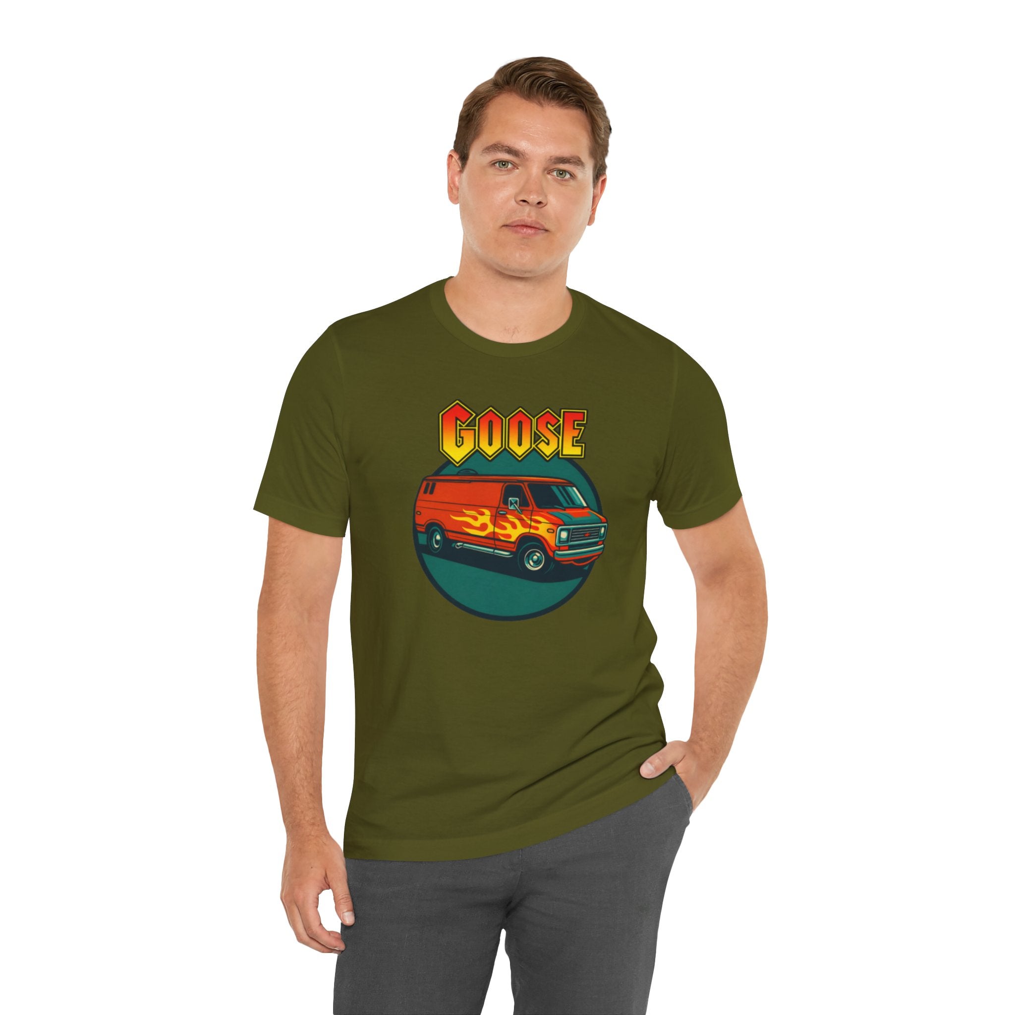 Goose Flame Van T‑Shirt — Retro Hot Rod Graphic Tee
