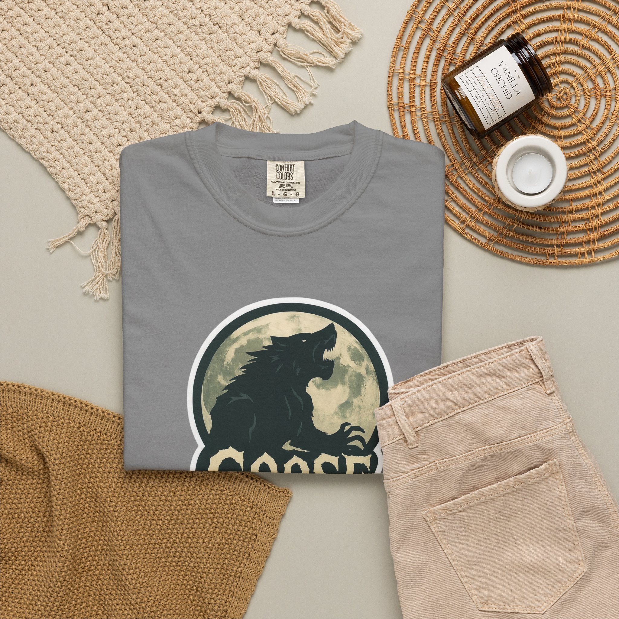 Goose Moon T-Shirt — Vintage Werewolf Silhouette Graphic Tee