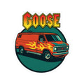 Goose Flame Van Sticker — Retro Kiss-Cut Vinyl Decal