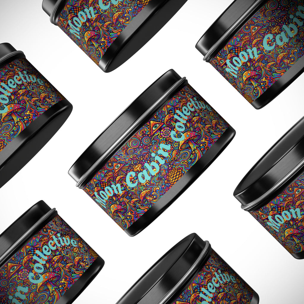 Moon Cabin Collection Tin Candle – Psychedelic Mushroom Scented Tin